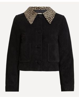 RIXO London Fiora Suede Jacket - Black