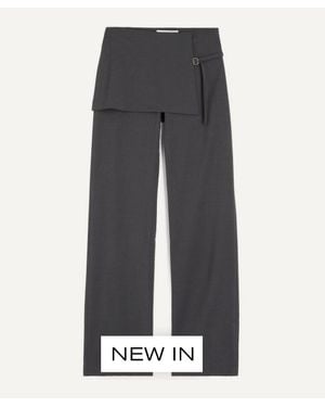 Paloma Wool Archive Mid-Rise Overlapping Mini Skirt Pants - Gray
