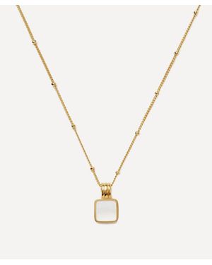 Missoma X Lucy Williams 18Ct-Plated Vermeil Square Mother Of Pearl Pendant Necklace - Blue