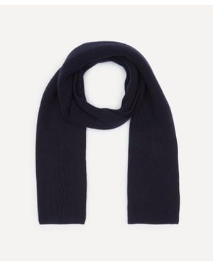 Johnstons of Elgin Ribbed Cashmere Scarf - Blue