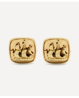 Kojis 14Ct Deakin And Francis Vintage Ship Cufflinks - Metallic
