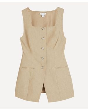ALIGNE Women's Monika Square Neck Longline Waistcoat 8 - Natural