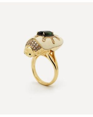 Bibi Van Der Velden 18Ct Scarab Mammoth And Tourmaline Ring - Metallic