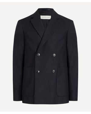 Dries Van Noten Casual Wool Double-Breasted Blazer - Black