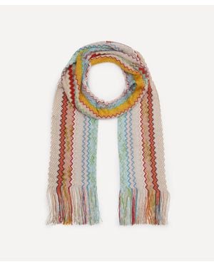 Missoni Fringed Zig-Zag Scarf - Orange