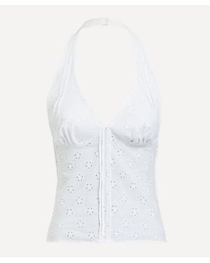 Peachy Den Dylan Halter Top - White