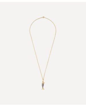 Kirstie Le Marque Mixed Metal Diamond And Ruby Fish Pendant Necklace - Natural