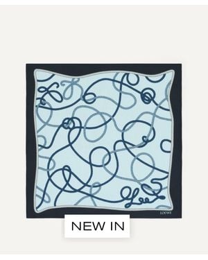 Loewe Double L 90X90 Silk Scarf - Blue