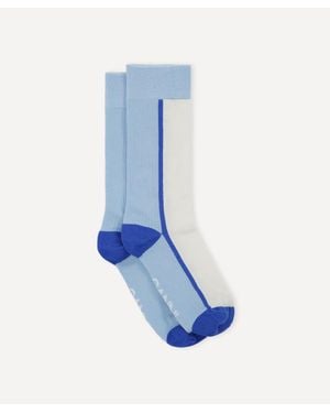 Acne Studios Long Block Stripe Socks - Blue