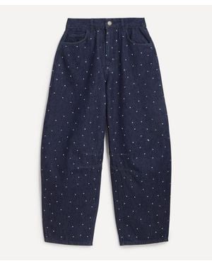 ALIGNE Markus Diamante Barrel Leg Jeans - Blue