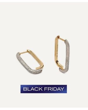 Otiumberg 14Ct-Plated Vermeil Mosaic Pave Hoop Earrings - Blue