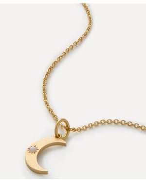 Andrea Fohrman 14Ct Small Crescent Moon Phase Opal Pendant Necklace - White