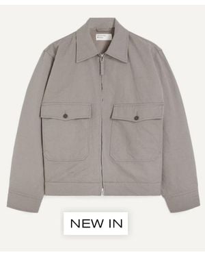 Universal Works Linen Slub Weave E130 Jacket - Gray