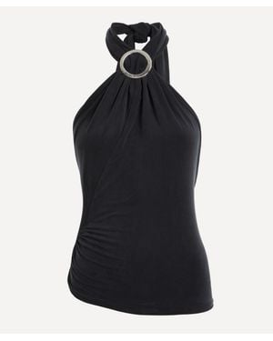 Peachy Den Amelia Halter Top - Black