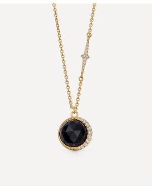 Astley Clarke 18Ct-Plated Vermeil Large Luna Onyx Pendant Necklace - White