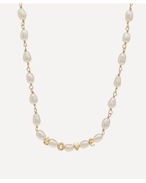 Anna + Nina X Liberty-Plated Twist A Classic Hoop Necklace - Natural