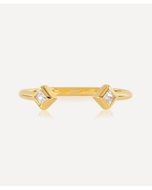 Rachel Jackson 22Ct-Plated Adjustable Topaz Deco Ring - Metallic