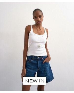 TOPSHOP Denim Editor Shorts - White