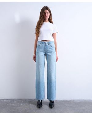 TOPSHOP Ember Low-Rise Wide-Leg Jeans - Blue