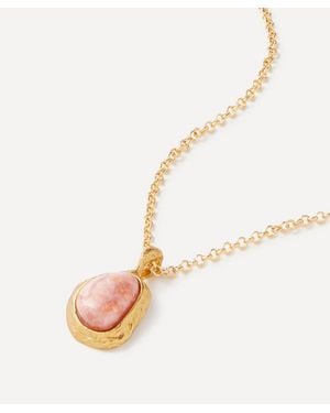 Alighieri 24Ct-Plated The Droplet Of Skies Rhodochrosite Necklace - Natural