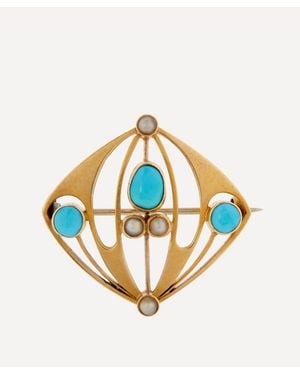 Kojis 15Ct Arts And Crafts And Pearl Brooch - Metallic