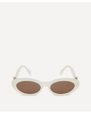 Fendi Oval Ff Diamonds Acetate Sunglasses - Natural