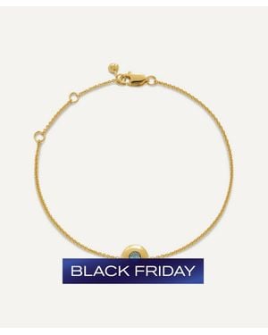 Monica Vinader 18Ct-Plated Vermeil March Birthstone Chain Bracelet - Blue