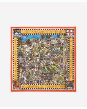 Liberty Big Smoke Silk Twill Scarf (45X45Cm) - Metallic
