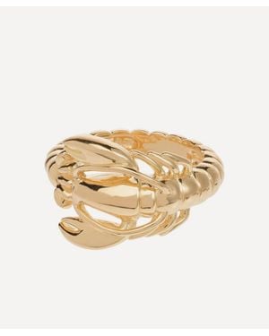 Anna + Nina 14Ct-Plated Lobster Ring - White