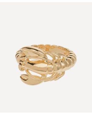 Anna + Nina 14Ct-Plated Lobster Ring - White