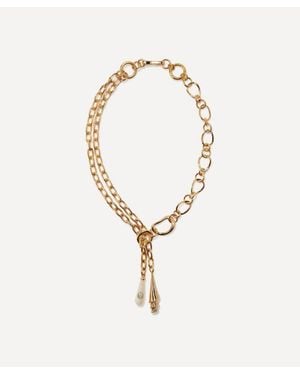 Lizzie Fortunato Plated Spiral Shell Chain Necklace - Metallic