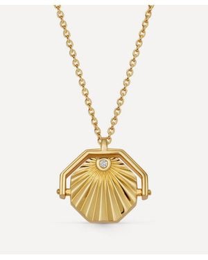 Astley Clarke 18Ct-Plated Vermeil Celestial Sunrise Spinner Locket Necklace - Metallic