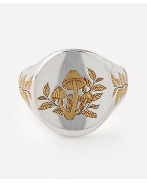Conor Joseph 24Ct-Plated Vermeil Mushroom Signet Ring - White
