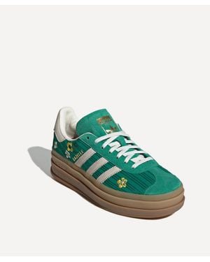 adidas gazelle silver green womens adidas Gazelle Indoor White Collegiate Green (Women's) main image 0