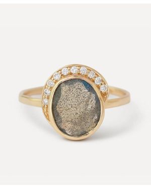 Melissa Joy Manning 14Ct Large Freeform Diamond And Labradorite Conch Ring - Metallic