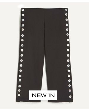 Caspar the Label Pearly Capri Trousers - Black