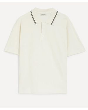 FRAME Light Pique Short-Sleeve Polo - White