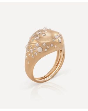 Nada Ghazal 18Ct Pop Of Hope Drop Shine Round Ring - White