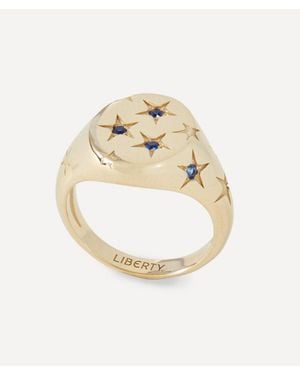Liberty 9Ct Ianthe Star Sapphire Signet Ring - Metallic