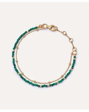 Astley Clarke 18Ct-Plated Vermeil Fine Biography Malachite Bracelet - Metallic