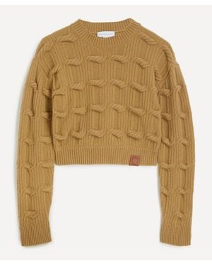 Stella McCartney Falabella Cable-Knit Wool Jumper - Natural