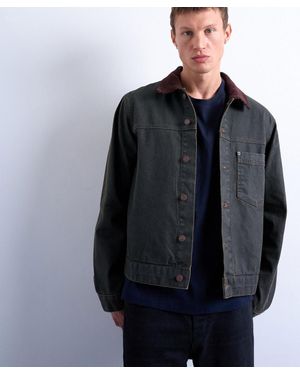 TOPMAN Relaxed Denim Shacket - Black