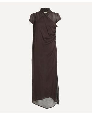 Paloma Wool Sully Long Silk Dress - Brown