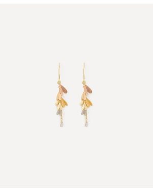 Sia Taylor 18Ct-24Ct Tiny Wings Drop Earrings - White