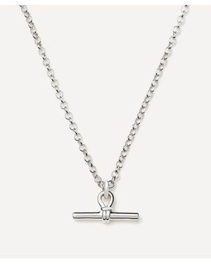Missoma Plated Chunky T-Bar Pendant Necklace - White