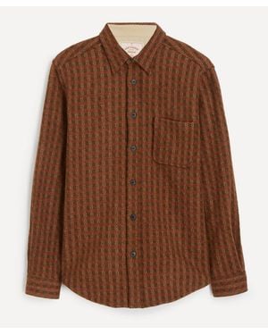 Portuguese Flannel Merino Wool Tweed Shirt - Brown