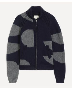 Folk Curve Cardigan - Blue