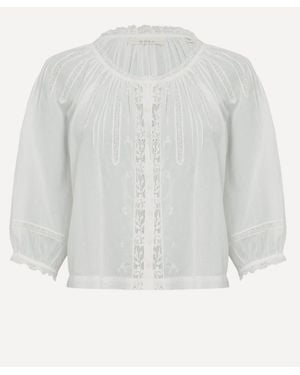 Doen Abigail Cotton Lace Top - White