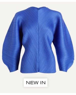 Pleats Please Issey Miyake Coast Pleated Top - Blue