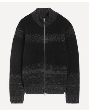 Norse Projects Ulf Fair Isle Cardigan - Black